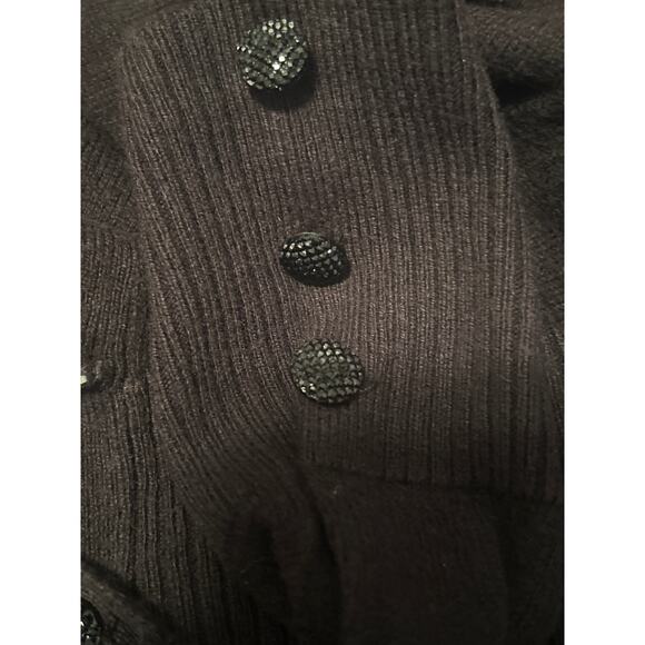 GUC New York & Company Black Cardigan Sweater Textured Buttons Size XS - Picture 6 of 7